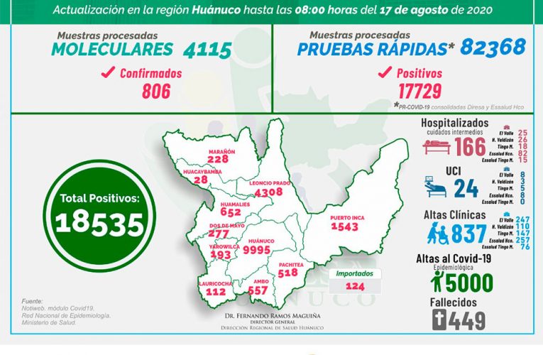 Mapas de calor:  ¿Cómo se mueve el virus en Huánuco, Amarilis y Pillco Marca?