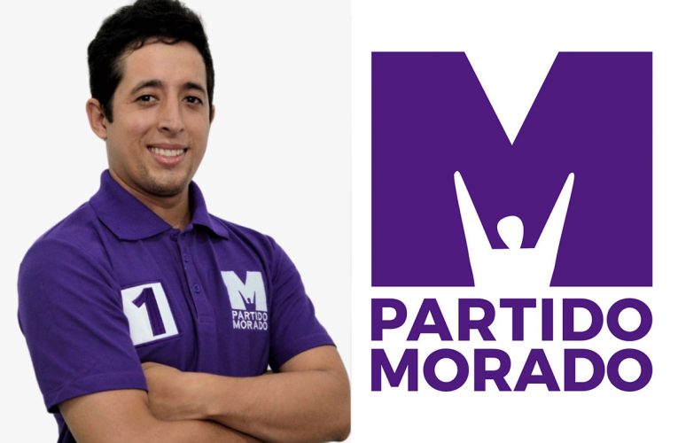 Eduardo Pérez, postula con el número 1del Partido Morado