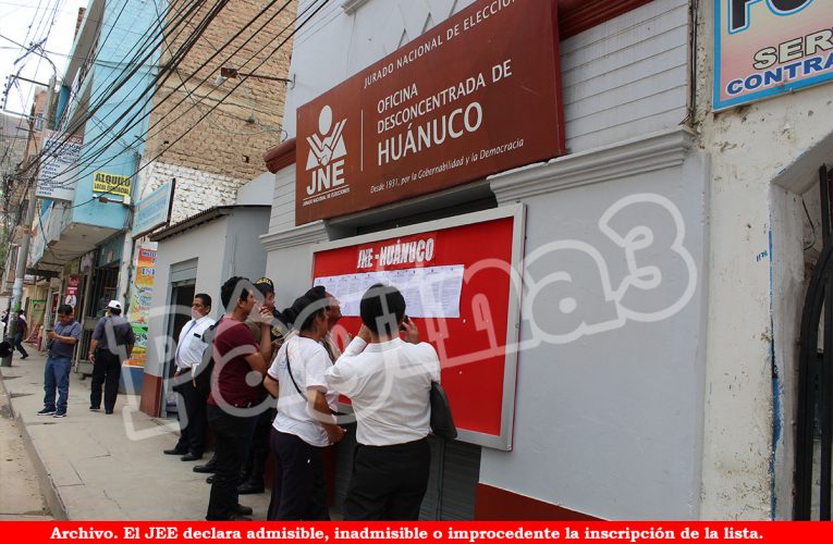 JEE Huánuco evalúa admisión de listas de candidatos para Elecciones Regionales y Municipales