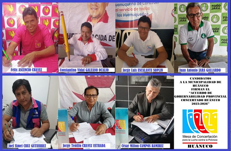 Candidatos a la Alcaldía  de Huánuco firmaron Acuerdo de Gobernabilidad