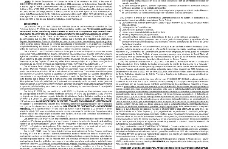 Ordenanza n.° 071 de la Municipalidad Provincial de Huánuco