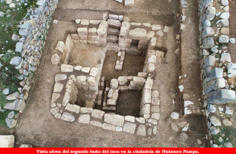 Descubren otro baño del inca en la zona arqueológica de Huánuco Pampa