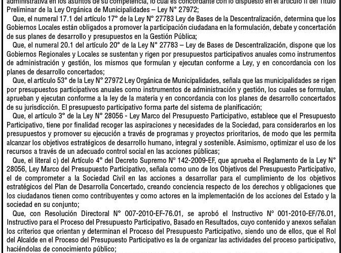 Ordenanza n.° 004 de la Municipalidad Distrital de Hermilio Valdizán