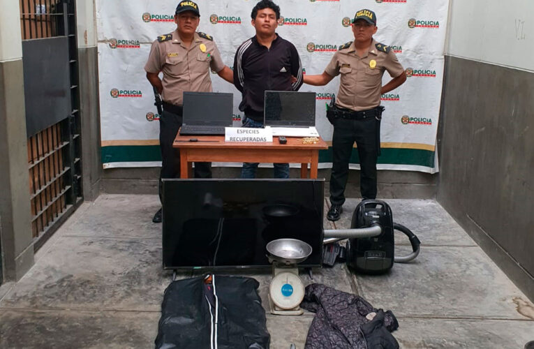Arrestan a presunto ladrón y recuperan bienes