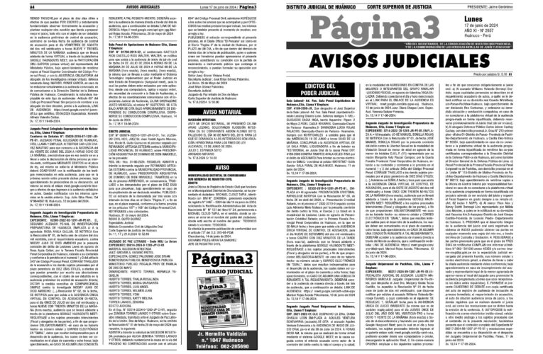 Avisos Judiciales del 17 de junio de 2024