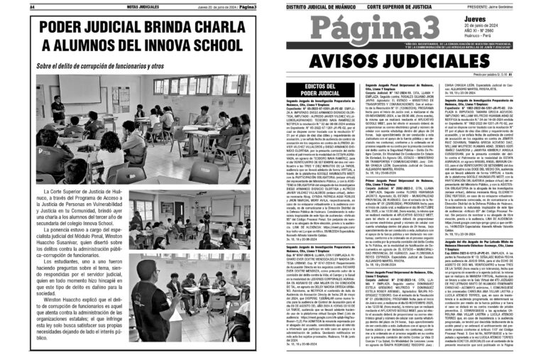 Avisos Judiciales del 20 de junio de 2024