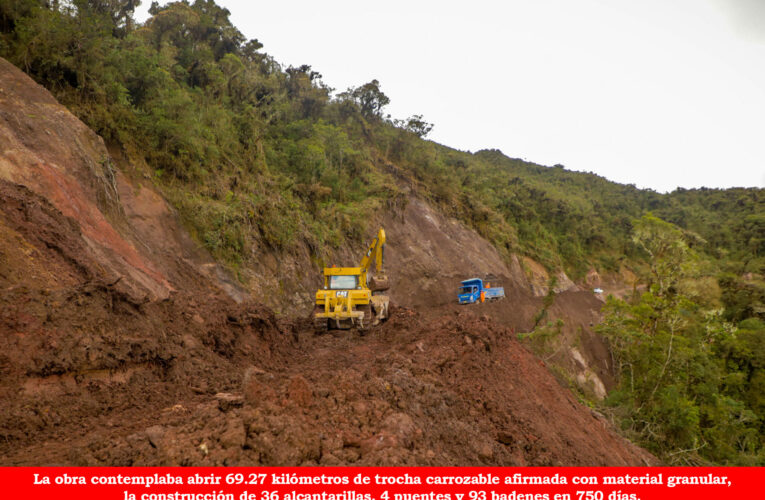 Ordenan al Gobierno Regional pagar 1.1 millones de soles a consorcio que construía carretera Monopampa-Chorropampa