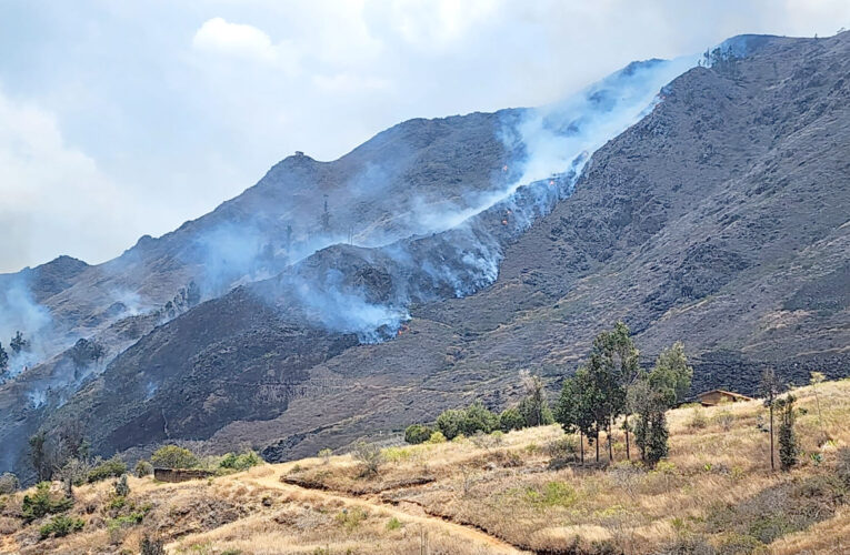 Arde cerro en Chinchao