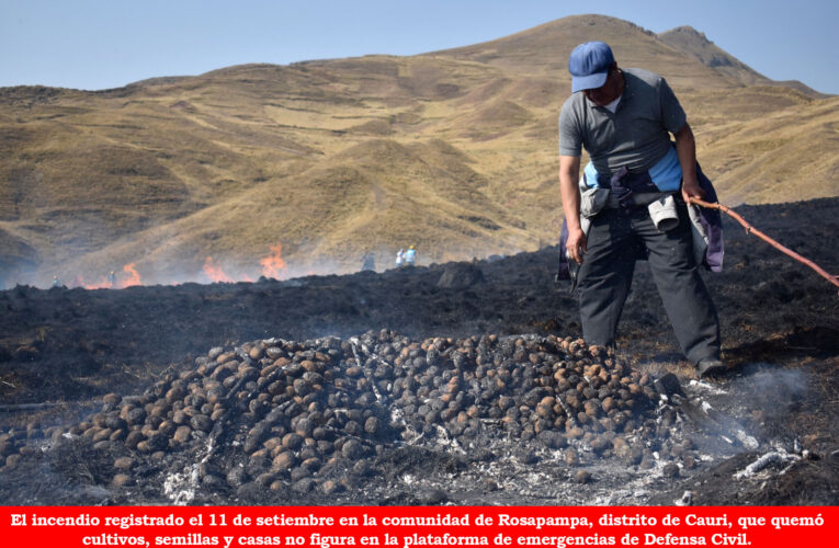 Entregarán bono de mil soles  a quienes perdieron cultivos a causa de incendios forestales