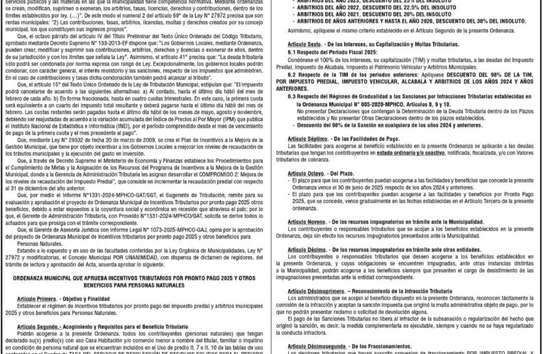 Ordenanza n.º 003 de la Municipalidad Provincial de Huánuco