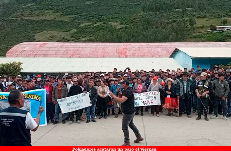 Proyecto de riego en Huacrachuco sin fecha de inicio, mientras Marañón reclama inversión al Gobierno Regional
