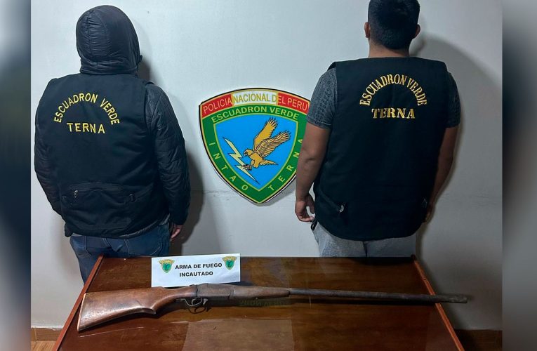 Agentes de Terna hallan escopeta en el huaico
