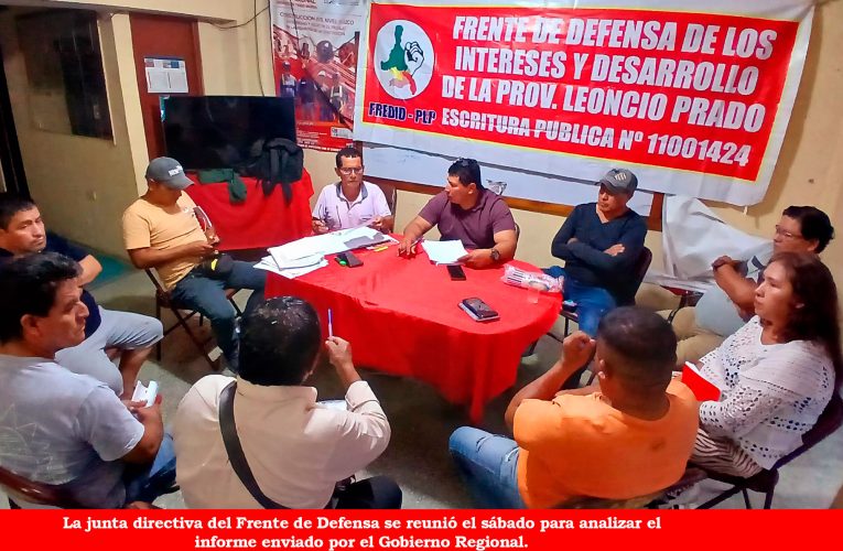 Dirigentes rechazan informe del Gobierno Regional sobre obras en Leoncio Prado