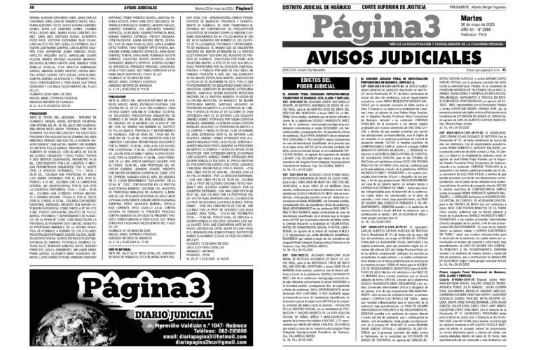 Avisos Judiciales del 20 de mayo de 2025