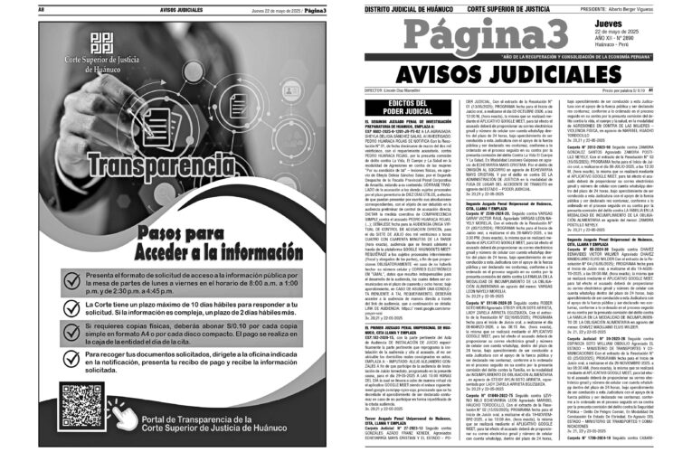Avisos Judiciales del 22 de mayo de 2025