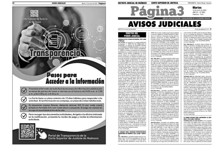Avisos Judiciales del 10 de junio de 2025
