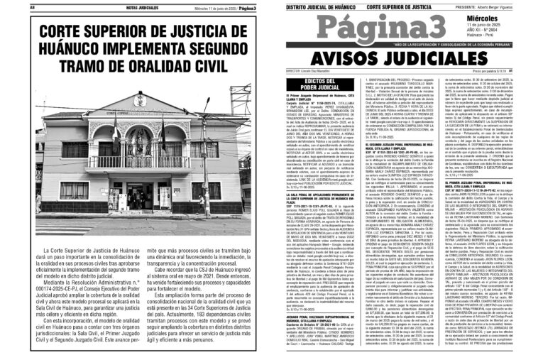 Avisos Judiciales del 11 de junio de 2025