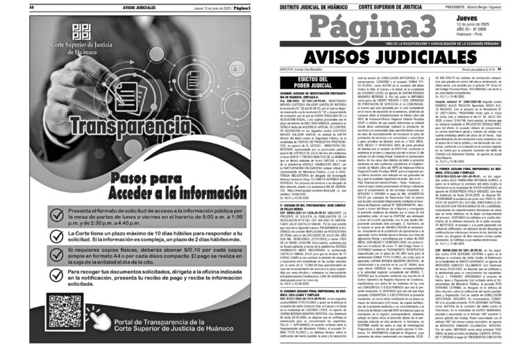 Avisos Judiciales del 12 de junio de 2025