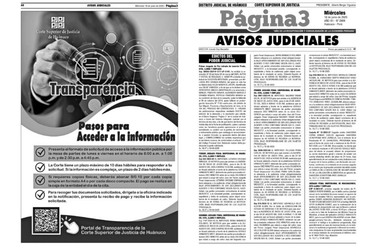 Avisos Judiciales del 18 de junio de 2025