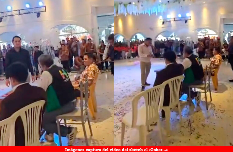 Parodian a gobernador y sus hombres de confianza en celebración