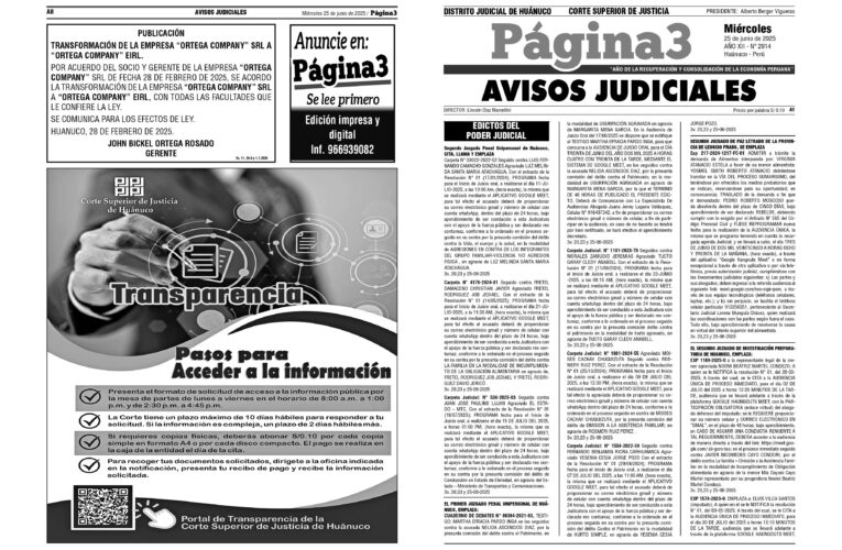 Avisos Judiciales del 25 de junio de 2025